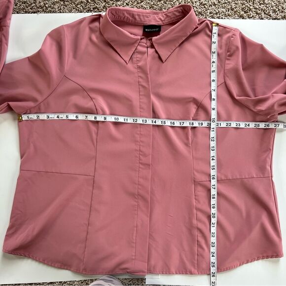 Lane Bryant Classic Button Long Sleeve Mauve Career Casual Blouse PLUS 24-26 - Picture 8 of 11